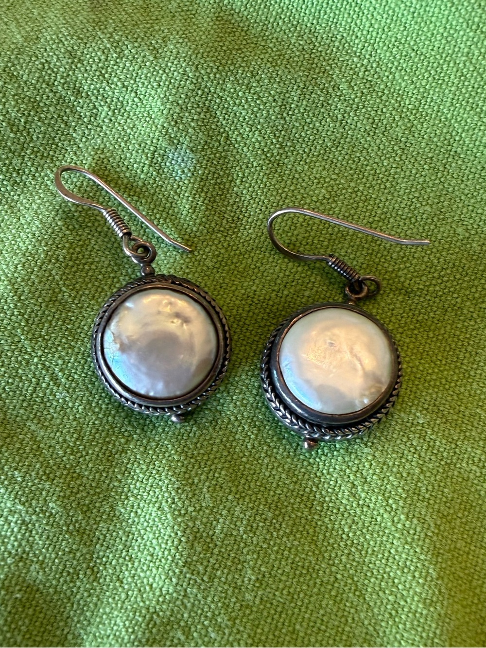 Sterling Silver Mother of Pearl Drop Earrings